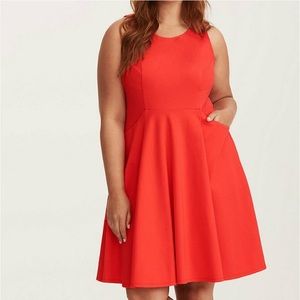 Torrid | Red Ponte Skater Dress with Pockets